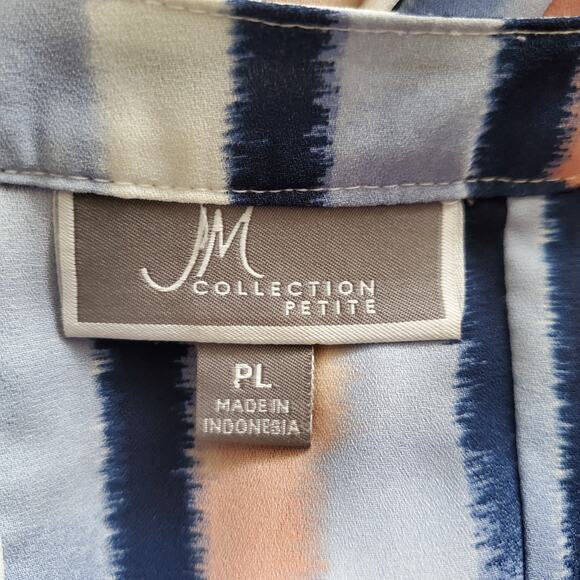 JM Collection Petite Colorful Striped Top PL - Picture 6 of 7